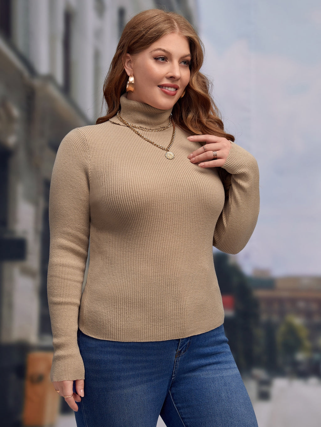 Col Roulé Beige référence 367 – vue 4
