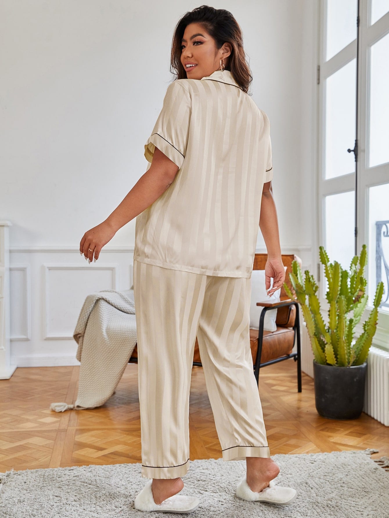 Pyjama Satin Beige référence 426 – vue 2