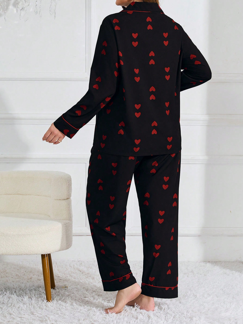 Pyjama Noir coeur référence 346 – vue 2
