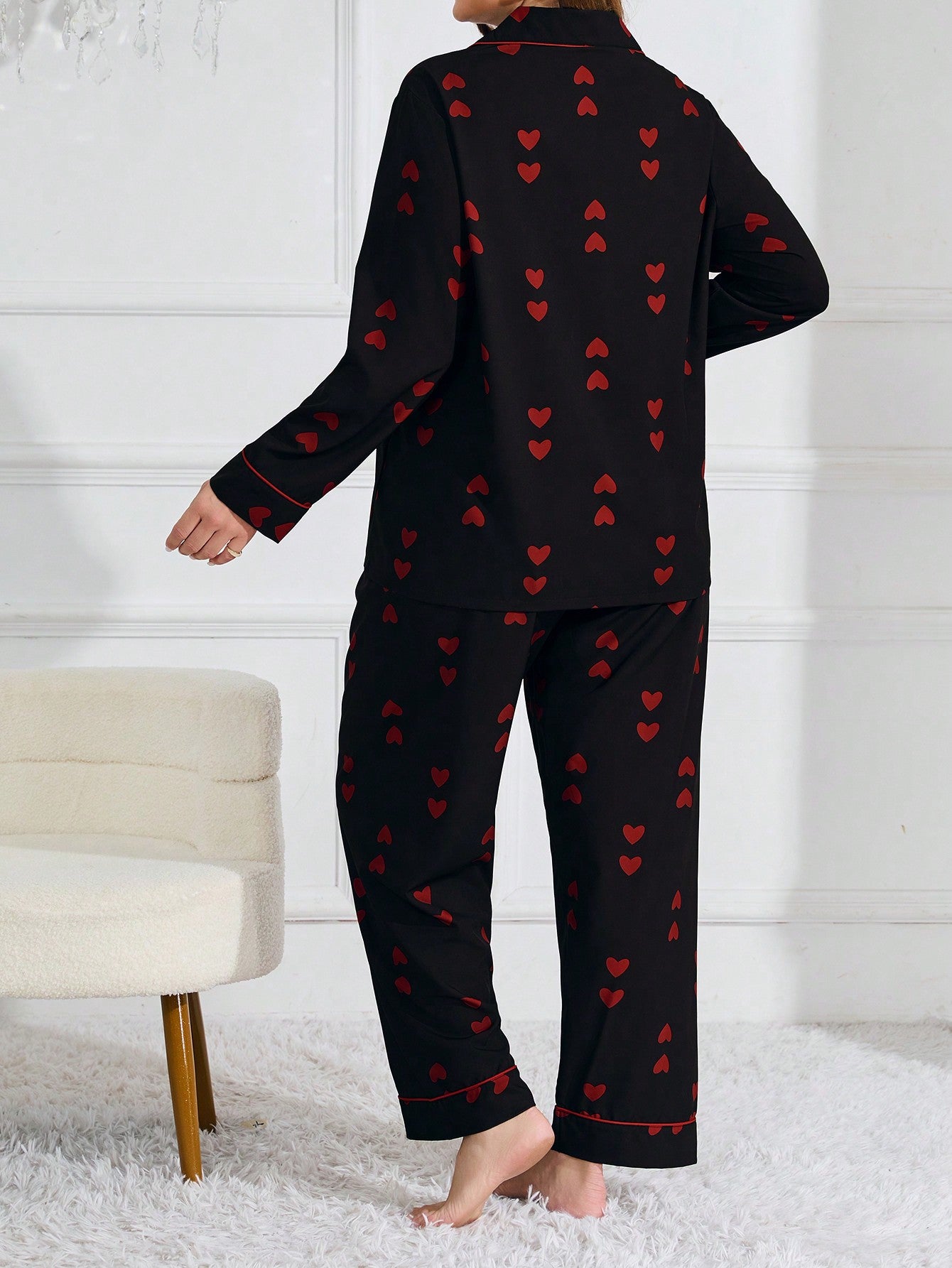 Pyjama Noir coeur référence 346 – vue 2