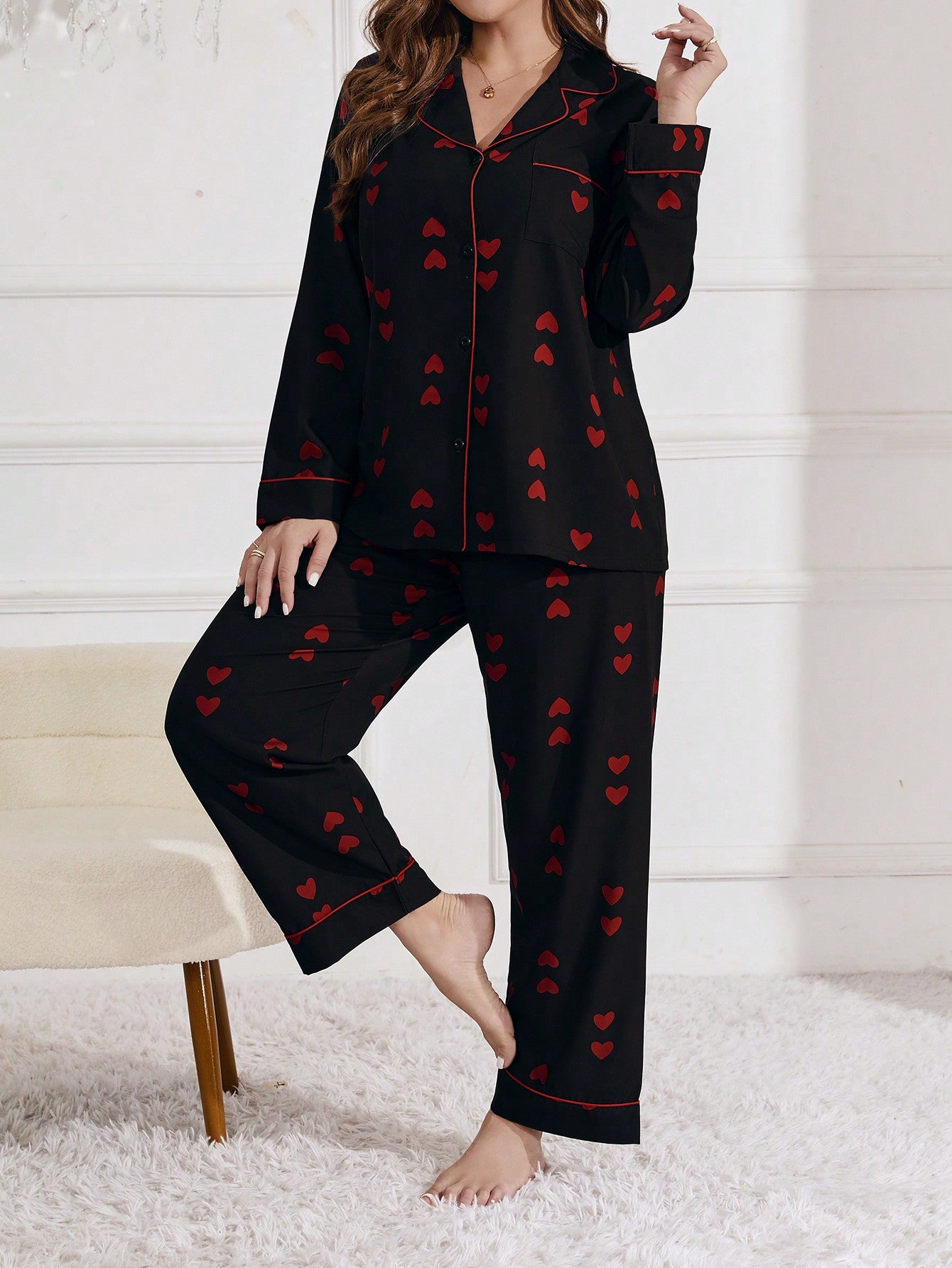 Pyjama Noir coeur référence 346 – vue 4
