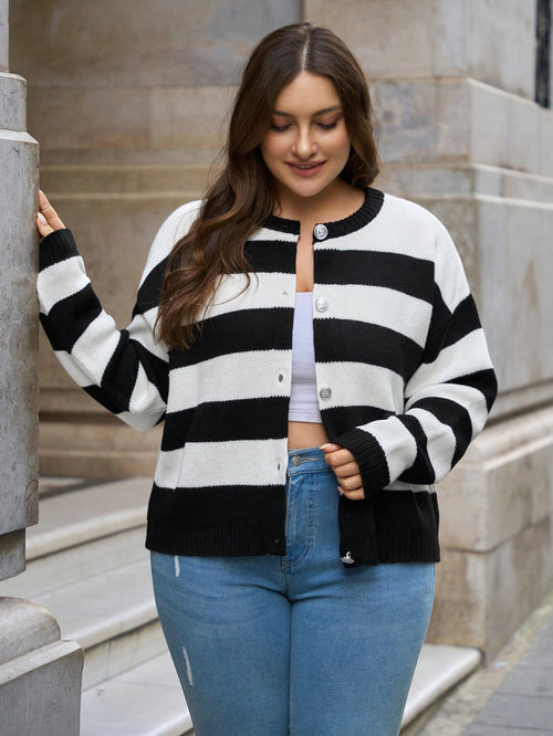 Cardigan rayure noir blanc référence 290 – vue principale