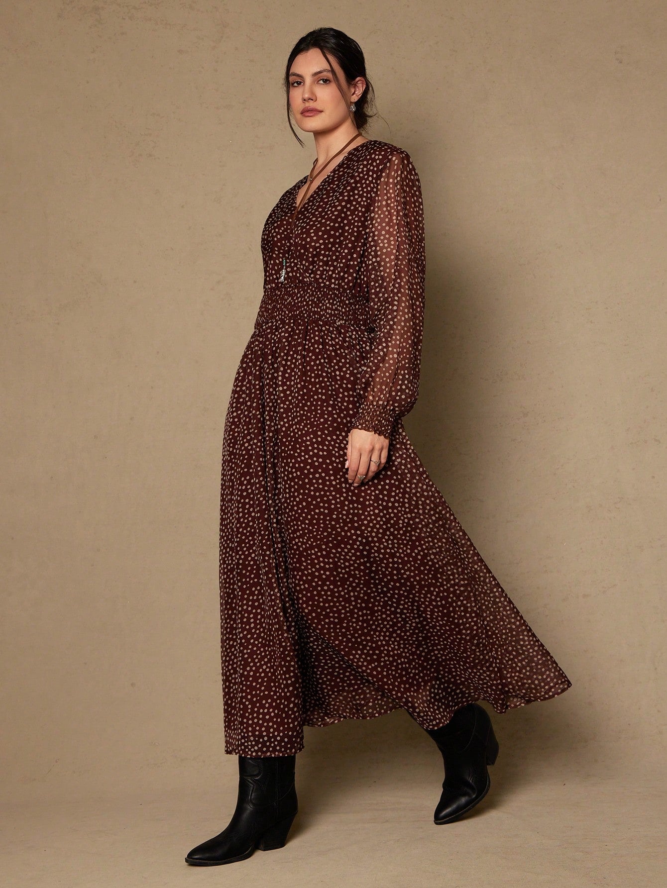 Robe marron référence 1026 – vue 3