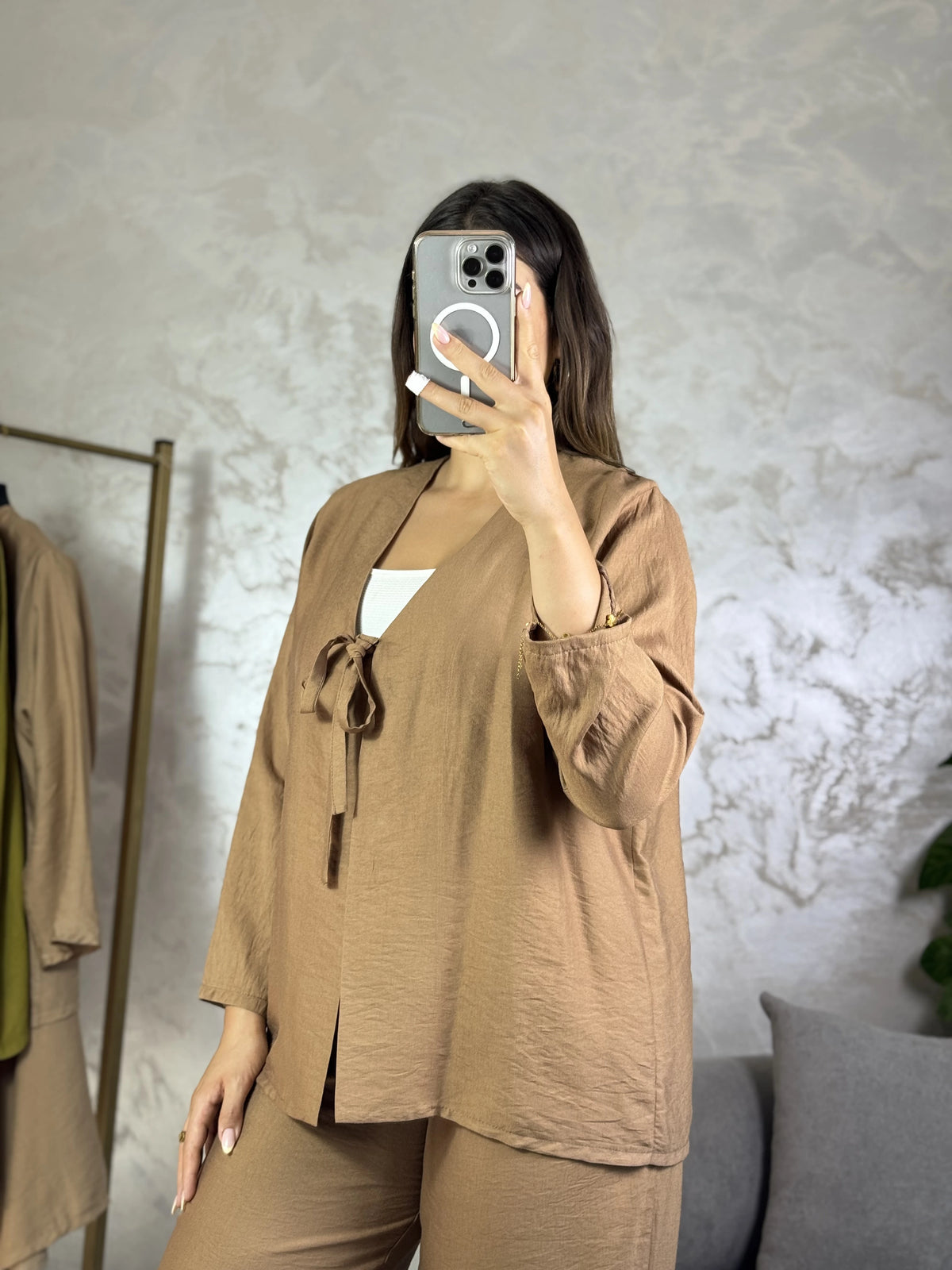 ✨ إنسومبل زوج قطع للنساء – فيستة كيمونو 🧥 و بنطلون واسع 👖 جميع المقاسات