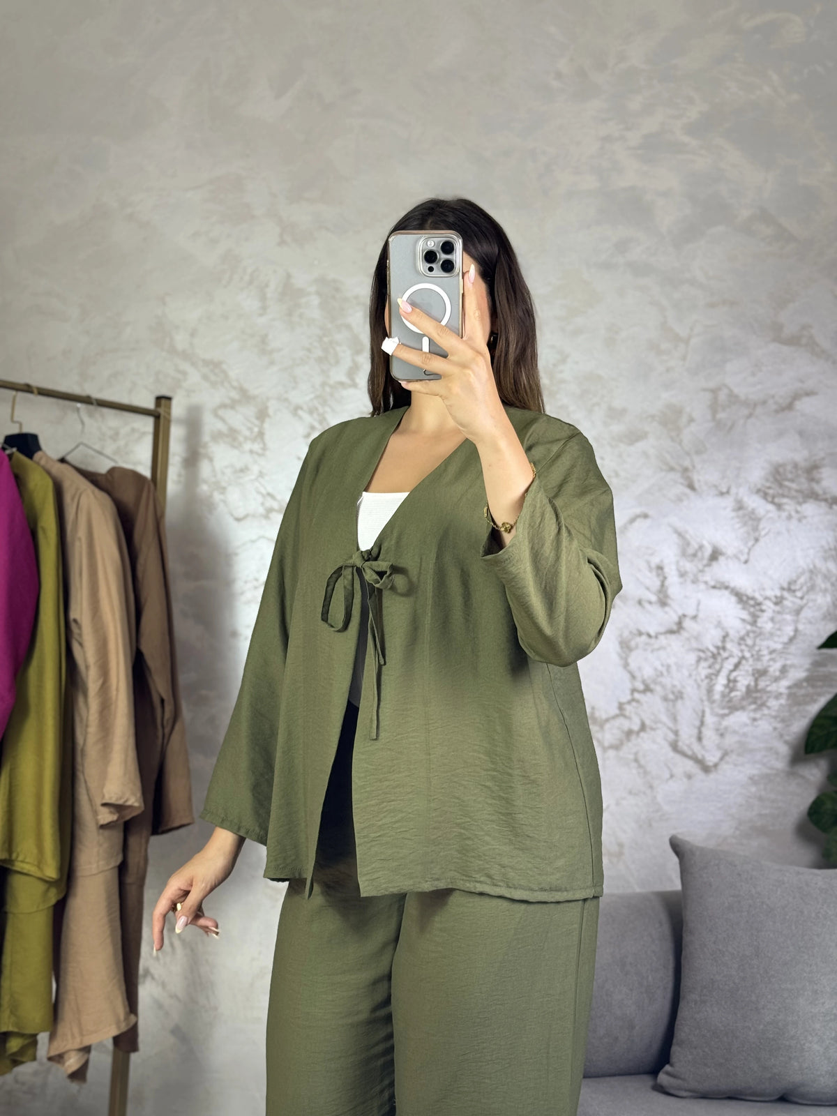 ✨ إنسومبل زوج قطع للنساء – فيستة كيمونو 🧥 و بنطلون واسع 👖 جميع المقاسات