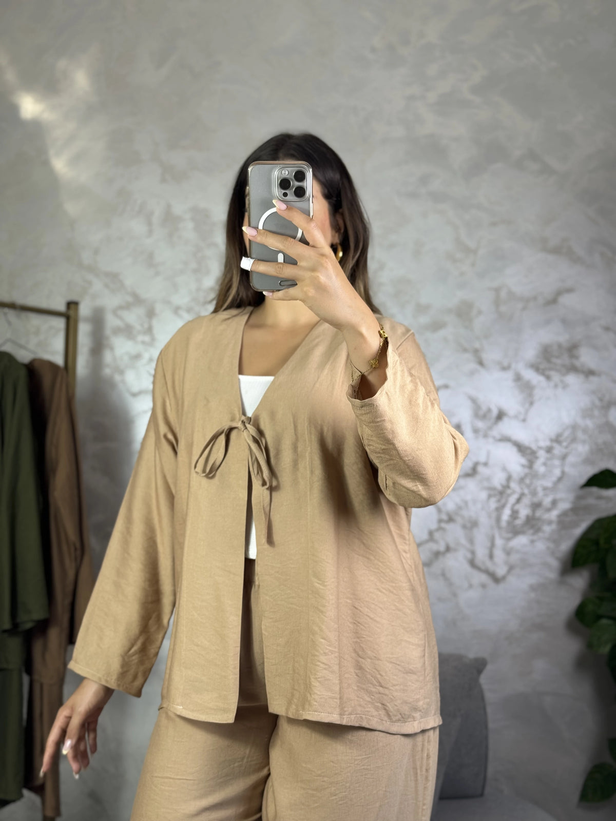 ✨ إنسومبل زوج قطع للنساء – فيستة كيمونو 🧥 و بنطلون واسع 👖 جميع المقاسات
