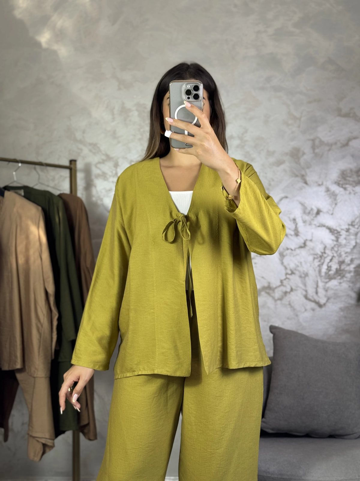✨ إنسومبل زوج قطع للنساء – فيستة كيمونو 🧥 و بنطلون واسع 👖 جميع المقاسات