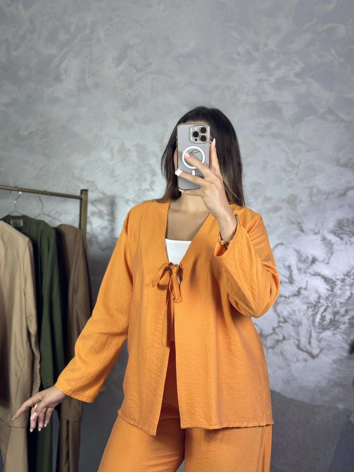 ✨ إنسومبل زوج قطع للنساء – فيستة كيمونو 🧥 و بنطلون واسع 👖 جميع المقاسات
