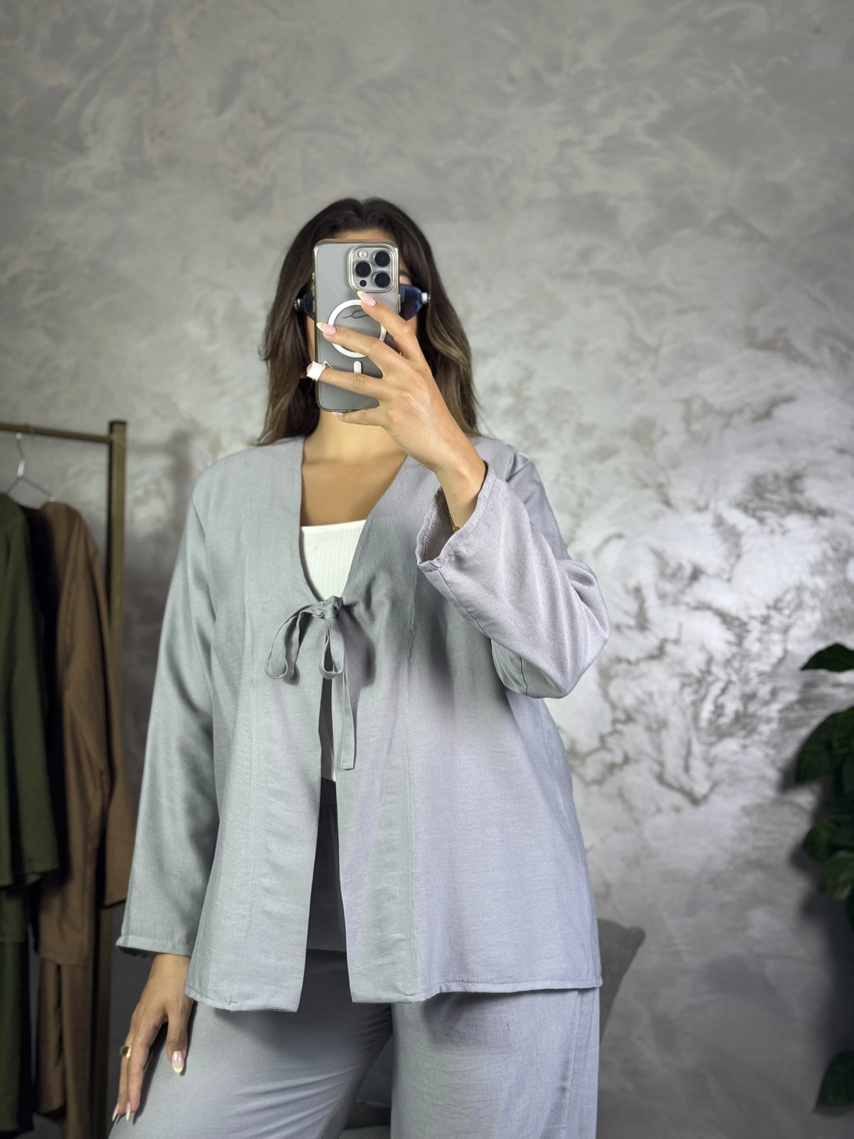 ✨ إنسومبل زوج قطع للنساء – فيستة كيمونو 🧥 و بنطلون واسع 👖 جميع المقاسات